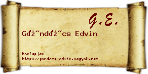 Göndöcs Edvin névjegykártya
